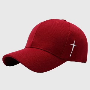 Anna-Kaci Unisex Baseball Cap with Cross Embroidery - 1 of 4