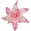Northlight Glitter and Sequin Poinsettia Clip-on Christmas Ornament - 11.5" - Pink and Gold - 4 of 4