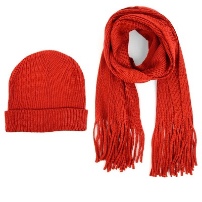 Men's Acrylic Knit Scarf and Hat Set