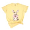 Bunny Watercolor With Bow - Women's Garment Dyed Graphic T-Shirt - 2 of 4
