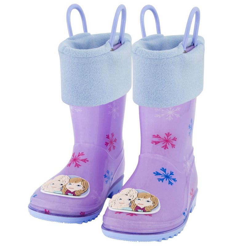 Frozen Anna & Elsa Girl's Rain Boots with Soft Removable Liner, Kids (1-8 Years), 1 of 8