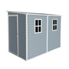 4x8ft Outdoor Storage Shed with Floor Resin shed with Two-Window, Waterproof ,Lockable Doors for Patio,Yard,Lawn ---Gray - 3 of 4