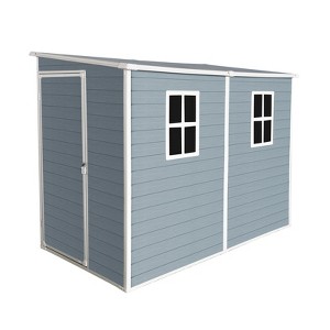 NicBex 4x8 Ft Outdoor Storage Shed with 2 Windows and Lockable Doors for Backyard Garden,Patio - 1 of 4
