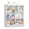 Kids Bookshelf and Toy Storage, 3-Tier Wooden Toy Storage Unit with Shelves and Compartments, Freestanding Kids Bookcase for Playroom, Bedroom - 3 of 4