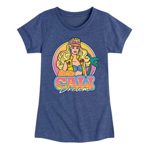 Girls' - Barbie - Barbie 80S Cali Dream- Girls Fitted Short Sleeve Graphic T-Shirt Fitted Short Sleeve Graphic T-Shirt - 1 of 4