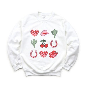 Simply Sage Market Women's Graphic Sweatshirt Cowgirl Valentine Chart - 1 of 4