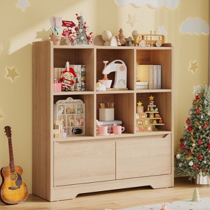 Bookshelf and Toy Organizer, Kids Book Shelf for Kid Rooms with Door, Cubes Storage Organizer,Wood Children Bookcase - 1 of 4