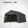 EROMMY Portable Outdoor Storage Shelter, Heavy Duty Carport w/Roll-up Doors & Ventilated Windows, Portable Garage Tent Shelter - 13' x 20' - Black - 2 of 4