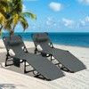 Gymax 1PCS/2PCS Outdoor Beach Lounge Chair Folding Chaise Lounge 5-Level Backrest Blue & Green/Blue/Turquoise/Gray/Black/Beige/Pink/Hot Pink - 2 of 4