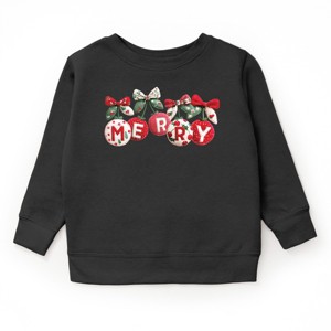 Merry Ornaments Quilted Print - Youth Graphic Sweatshirt - 1 of 4