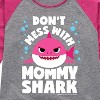 Girls' - Baby Shark - Don't Mess With Mama Shark Shirt Tail Raglan Graphic T-shirt - 2 of 4