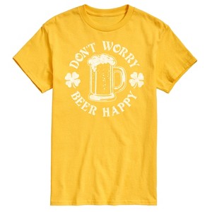 Men's - Instant Message - Don't Worry Beer Happy Short Sleeve Graphic T-Shirt - 1 of 4