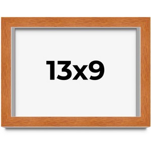 PosterPalooza | Photo Size Modernist Brown Picture Frame - UV Acrylic, Foam Board Backing, Hanging Hardware - 1 of 4