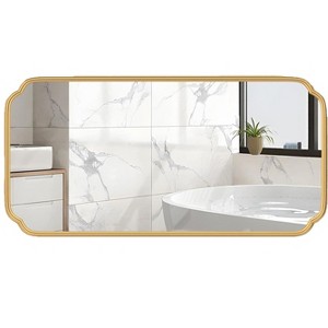 Aoibox Gold Wall Mirror for Bathroom Vanity Over Sink, Modern Rounded Corner Rectangular Decorative Mirror with Non-Rusting Iron Metal Frame - 1 of 4