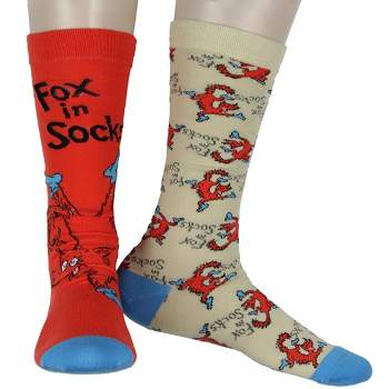 Dr. Seuss Kid's Fox In Socks Character Design Mismatched Knee-High Socks Multicoloured