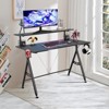 Tangkula Gaming Desk Dual Monitor Mount Ergonomic Y Shaped Computer Desk w/Cup Holder Headphone Hook - 2 of 4