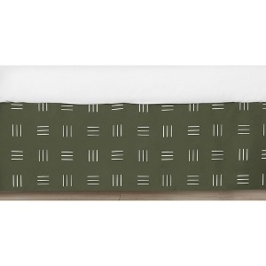 Sweet Jojo Designs Boy or Girl Gender Neutral Unisex Baby Crib Bed Skirt Jungle Animals Green and White - 1 of 3