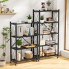 HONGGE 4/5-Shelf Foldable Storage Shelves with Wheels, Heavy Duty Metal Shelving, No Assembly Organizer Wire Shelf Rack for Garage Kitchen, Pantry - 3 of 4