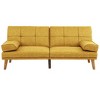 DOMETOUR Mustard Polyfiber 1pc Adjustable Tufted Sofa Living Room Solid wood Legs Comfort Couch - 2 of 4