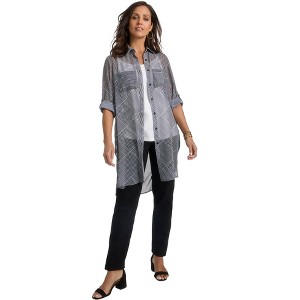 Jessica London Women's Plus Size Sheer Georgette Mega Tunic - 1 of 4