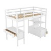 CAVINAS Full Size Bunk Bed with Desk Pine Bed Frame with Storage Shelves and Drawers for Bedroom - 4 of 4