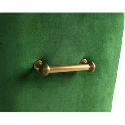 Elegant Green Velvet Upholstered Side Chair with Gold Metal Legs