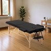 FDW Massage Table 73 Inch Heigh Adjustable 2 Fold Portable Massage Table W/Sheet Cradle Cover 2 Bolster Hanger Facial Salon Tattoo Bed - 2 of 4