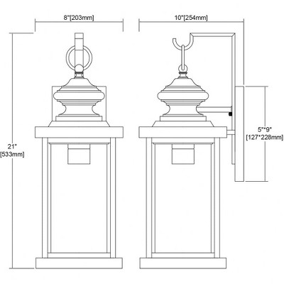 Matte Black and Antique Glass Outdoor Wall Sconce