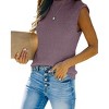 Clearlove Women's Mock Neck Knit Sweater Vest Sleeveless Casual Trendy Summer Ribbed Pullover Tank Tops - 3 of 4
