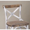Simple Relax Metal and Wood Barstool with X-Shape Backrest - 3 of 4