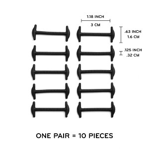 The Original Stretchlace No-Tie Silicone Elastic Shoelace Straps for Dress Shoes - Black - 1 of 4