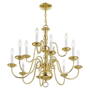 Livex Lighting Williamsburgh 12 - Light Chandelier in  Polished Brass - 1 of 4