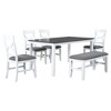 Nicbex Dining Table Set for 6 Wood Kitchen Table Set with Upholstered 4 Chairs and Bench for Living Room, Kitchen, Restaurant, White - 4 of 4