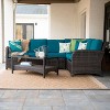 Leisure Made Jackson 5pc Wicker Sectional in Peacock Fabric - 2 of 4