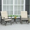 Aghana Digitals 3-Piece Outdoor Glider Set: Steel Frame Gliding Chairs, Tempered Glass Top Table - 3 of 4