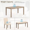 GDFStudio Thompson Rustic 6 Piece Rubberwood Rectangular Dining Table Set with 5 Upholstered Dining Chairs - 4 of 4