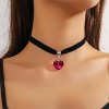 Black Choker Necklaces for Woman Love Heart Choker Necklace Adjustable Velvet Choker Soft Collar Chain Red Heart Necklace Halloween Cosplay Party - 2 of 4