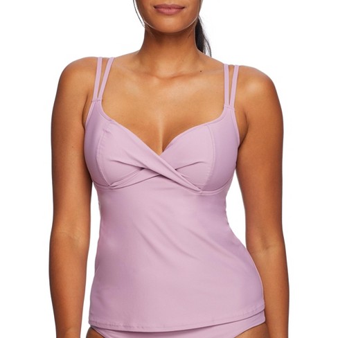 Birdsong Women's Underwire Wrap Tankini Top - S10149 32h Lilac