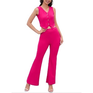 Casual Linen Womens 2 Piece Suits Waistcoat Custom Summer Linen Vest+Pant - 1 of 4