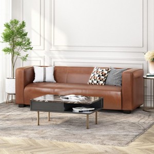 80.25 " Light Brown 3-Seater Sofa For Living Room And Meeting Room No Assembly Required - 1 of 4