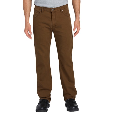 Dickies Men's TOUGH MAXâ¢ Flex Regular Straight Fit Duck Canvas 5-Pocket Pants - Walnut 30x30 