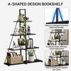 4-Tier Ladder Bookshelf, Versatile A-Shaped Bookcase, Tall Ladder Shelf Storage Organizer, Ladder Display Shelf for Living Room, Home Office - 3 of 4