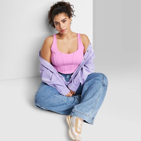 Women's Sweater Tank Top - Wild Fable - Pink Space Dye Size Medium