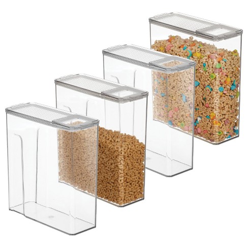 Mdesign Linus Airtight Plastic 4.8 Quart Cereal Storage Container With Lid  - 4 Pack : Target