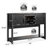 RoyalCraft Farmhouse Entryway Console Table with Storage Shelves, Sliding Barn Door and Spacious Tabletop for Living Room or Foyer, Black - 2 of 4