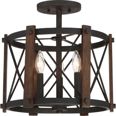 Quoizel Lighting Baron 3 - Light Semi-Flush Mount in  Marcado Black