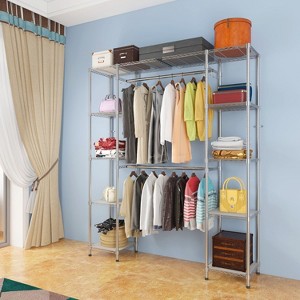 Karl Home Silver Electroplated Carbon Steel Coat Rack 57.9x13.8x70.9 Inches - 1 of 4