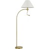 Cal Lighting 100W 3 way Ashland mini arc metal floor lamp with gooseneck 2W led reading light - 3 of 4