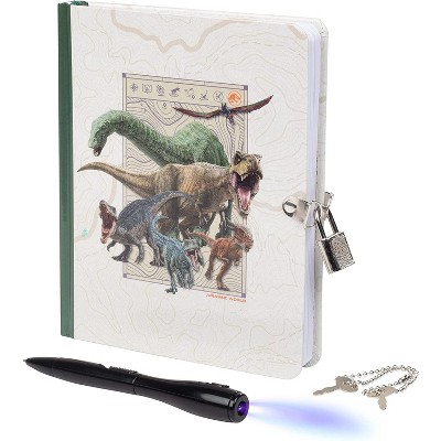 Insight Editions Jurassic World Lock & Key Diary for Kids,192 Pages- w Magic UV Light Pen- Jurassic Park Gift for Boys and Girls- Officially Licensed
