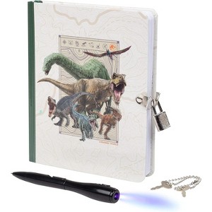 Insight Editions Jurassic World Lock & Key Diary for Kids,192 Pages- w Magic UV Light Pen- Jurassic Park Gift for Boys and Girls- Officially Licensed - 1 of 4